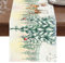 Tischläufer Weihnachten 230 x 33cm, Tischdeko Weihnachten, Weißer Weihnachtstischdecke mit verschneiten Prints von Weihnachtsbaum, Elch, Hase und Fuch für Tischdeko Weihnachten, Tischläufer Winter
