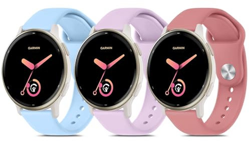 Oumida Lot de 3 bracelets de rechange pour Garmin Vivoactive 5 / Garmin Venu 2 Plus / Venu Sq / Venu Sq 2 / Venu Sq 2 Music/Vivomove Sport/Vivomove Trend - Étanche - 20 mm