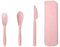 FUZVOL Cutlery Set Reusable Knife Fork Spoon Set with Case Portable Travel Utensils Eco-Friendly Flatware Set 3PCS Service for Outdoor Picnic Camping Pink