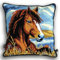 Kitquiver Knüpfkissen Set Pferd 43x43cm Kissen DIY Bastelset für Anfänger für die Sofa-Heimdekoration