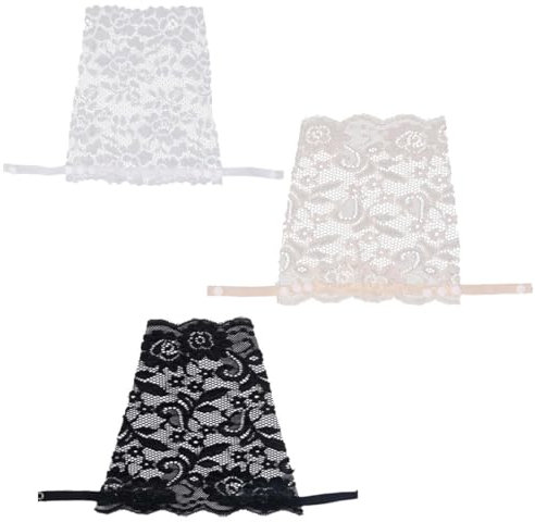 JEXOWIQ 3 pcs pcstop encaje para mujer,cubre escote,Encaje para Mujer con Clip en Mock Camisole,Sujetador Insertado Superposición Panel de Moda Chaleco Camisola de Encaje de Gran