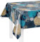 LILENO HOME Tischdecke abwaschbar als Meterware 240x140cm (Schnittkante) in Swirl Blue Motiv - Wachstuchtischdecke wasserabweisend ideal als Tischtuch o. Tischläufer für Bierzeltgarnitur