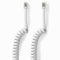 TECHZOCO Cable telefónico, Cable RJ10, Cable RJ9, Cable RJ22, Cable de teléfono de línea fija, Cable teléfono en espiral, Cable para auricular teléfono, 4 hilos 4P4C, 2 Metros estirado, Blanco