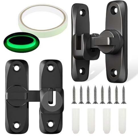2 Pièces Serrure Porte Coulissante Verrou Porte Coulissante Loquet Porte de Porte Qui Pivotent de 90 ou 180 Degrés pour des Scènes Multiples