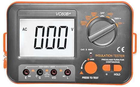 Sarini Tester di Resistenza di Isolamento Megaohmmetro con LCD retroilluminato Tensione Ohm conteggio Test Strumento Multifunzionale