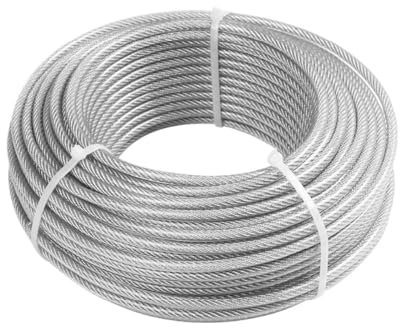 Diametro 0,5 mm-8 mm Lunghezza 2-100 m Stendibiancheria in PVC trasparente rivestito in plastica senza sbavature Cavo in acciaio inossidabile 304(2 Meter,Diameter 5mm)