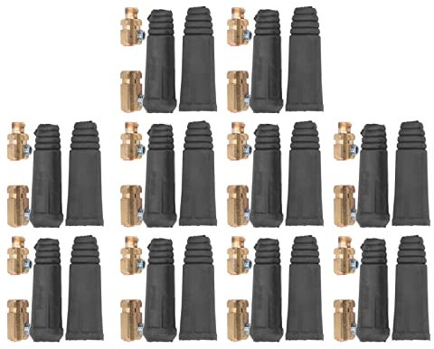 10 Set Welding Cable Connector Plug, Quick Plug, Welding Cable Quick Fitting Welding Cable Connector Plug, Rubber Brass European Welding Machine Quick Fitting