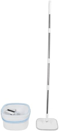 BRRNOO Fregona de Pared y Juego de Cubos, Trapeador con de Separación de Agua Sucia y Limpia, 360 Grados, Cabeza Cuadrada Reemplazable