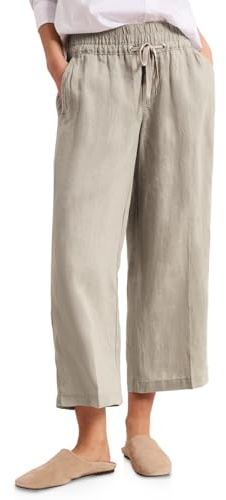 Street One Wide Leg Hose im Loose Fit auf Leinen Timeless beige 44