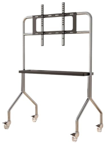 Drehbarer höhenverstellbarer TV-Ständer, Mobiler TV-Ständer mit Rollen und 1 Ablagefach for 43-75-Zoll-Fernseher