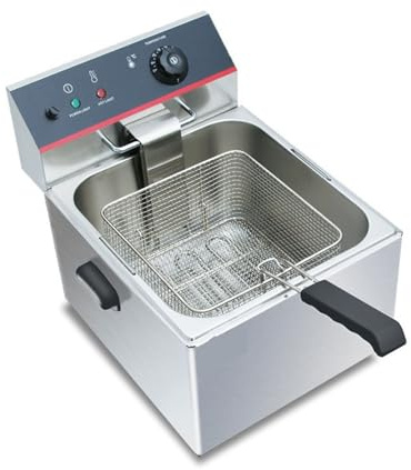 Electric Fryer Stainless Steel French Fries Deep Oil Tank With Cover Rapid Heating