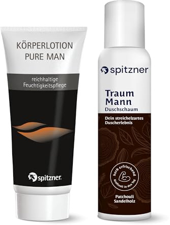 Spitzner Pure Man Duschschaum (150 ml) und Körperlotion (200 ml) – Männer Duschschaum & Pflegelotion