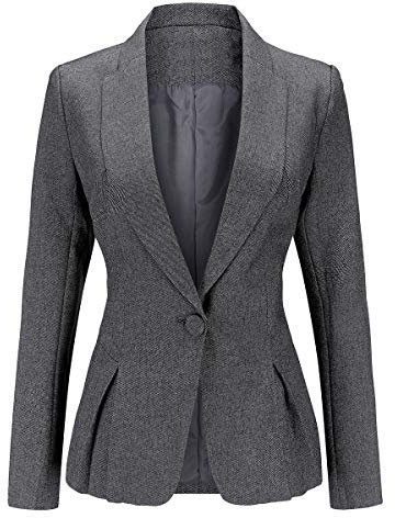 YYNUDA Giacca da Donna Slim Fit Manica Lunga da Lavoro in Ufficio Giacca Giacca da Lavoro Formale con Un Pulsante