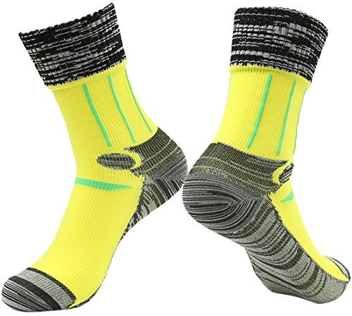RANDY SUN Wasserdichte Socken, Damen-Skisocken, Angeln, Skifahren, Walking, Laufen, Reisen, Gartenarbeit, Joggen, Radfahren, atmungsaktiv, weiche Haut, Geschenksocken, Gelb, Schwarz, Grau, XS