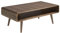 Angel Cerda Table basse rectangulaire en bois de noyer avec trou central porte-revues Style moderne