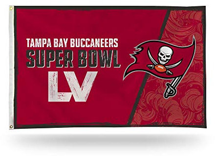Rico Industries NFL Tampa Bay Buccaneers NFC 2020 Champions 90 x 150 cm, einseitige Banner, Flagge mit Ösen, Hausflagge, Bannerflagge für den Außenbereich