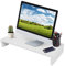 Simple Wood Monitor Riser - Large Monitor Stand, PC Laptop Stand Shelf, Printer Riser, TV, PC, iMac, Notebook - White