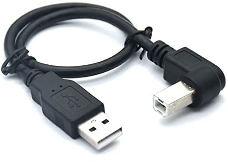 Herfair 1.5M USB to Printer Adapter Cables 90 Degree USB 2.0 A Male to B Down Angle Plug Converter Lead 480Mbps High Speed Wireless Wired Adaptor Scanner Extension Cord (right)
