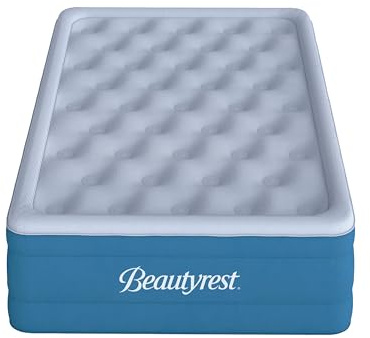 Beautyrest Comfort Plus Luftbettmatratze mit integrierter Pumpe und Plüsch-Kühlauflage, 43,2 cm, Doppelbett