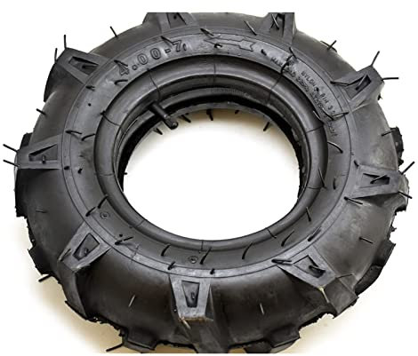 Pneu de tracteur agricole Roue de pneu R-1 Modèle 4.00-7 Pneu et pneu intérieur Compatible avec le tracteur de ferme de jardin de tondeuse à gazon Quad