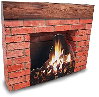 Cardboard People Holiday Fireplace 3D Life Size Cardboard Cutout Standup