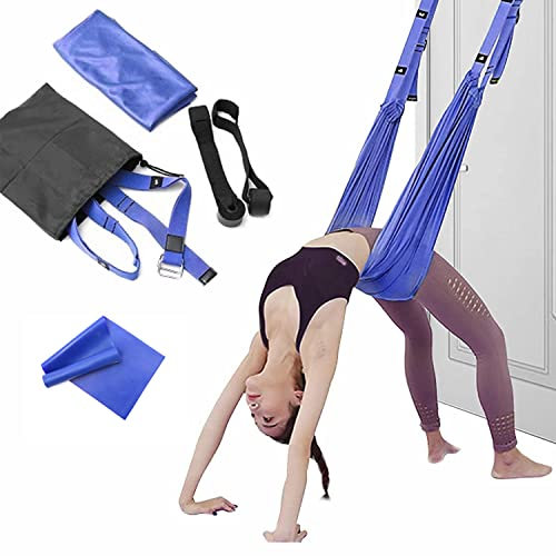 Kvittra Aerial Yoga Strap, Fitness Strap Band for Waist Trainer Leg Stretching, Door Swing Adjustable Strap - Great for Back Bend, Go Upside-Down for Yoga Practitioner Ballet Dancer Gymnastics Relieve
