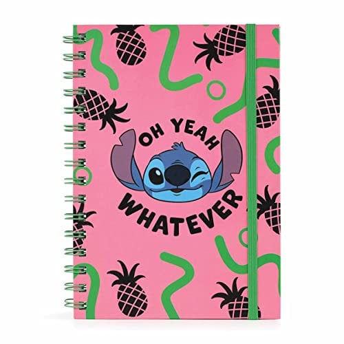 Disney Lilo and Stitch Notizbuch mit Spiralbindung (Oh Yeah Whatever Design), A5, Schreibbuch, Lilo und Stitch-Geschenke für Frauen, Männer und Kinder, Stitch Disney Journal – Offizielles Merchandise