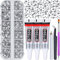 Audab B7000 Jewelry Bead Glue with Rhinestones for Crafts, 2100Pcs Round Flat Back Gems Crystal Rhinestones with Tweezer Dotting Tools Clear Glue for Clothes Fabric Shoes Jewelry Making Nail Art