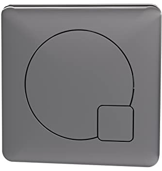 nuie MDPB07 Modern Bathroom Dual Flush Square Push Button for use with Concealed Cistern (Cistern not Included), 70mm, Brushed Pewter