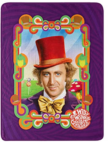 NORTHWEST Willy Wonka Micro Raschel Überwurfdecke, 116,8 x 152,4 cm, Wonderful Wonka