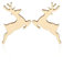 BlackAmazement 2er Set 316L Edelstahl Ohrstecker Ohrringe Rentier Hirsch Geweih silber rose gold schwarz Damen (Gold)