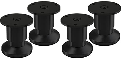 4 x SOTECH Pieds de meuble ALPHA pieds de canapé réglables anodisés noir, chargeable jusqu'à 250 kg Hauteur : 80 mm