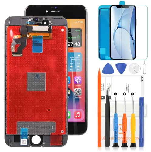 LADYSON LCD Bildschirm für iPhone 6S Plus 5,5 Zoll LCD Display 3D Touch Screen Digitizer Assembly für iPhone 6s Plus A1634 A1687 A1690 A1699 Glas Ersatz Bildschirm mit Werkzeuge (Schwarz)
