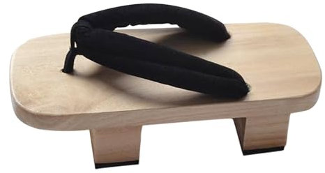 Zuecos japoneses de madera para el hogar, antideslizantes, duraderos, ligeros, para mujeres y hombres, sandalias tradicionales japonesas para disfraz, Black, 42 EU