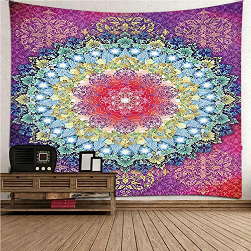 CEVAN Wandbehang Stoffbild Wandtuch Retro Mandalas Wandbehang Entspannung Wandtuch Tür Kunst Dekorationen Decke Wandbehang Stoff Mehrfarbig 200x150cm