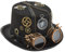 MONOJLY Steampunk-Hut mit Brille, Steampunk-Hut, Steampunk-Hut, Zeitreisende, Steampunk-Zubehör, Steampunk-Mütze, Bowler-Hut