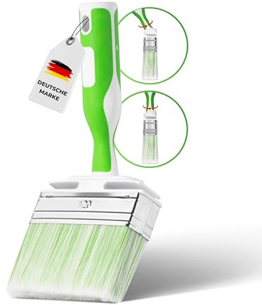 ORGAFLIX Lasur-Flächenstreicher 120mm Premium - Kein Borstenverlust - Borstenpinsel für alle Lasuren inkl. 2K Ergo Griff mit innovativer Winkelfunktion - Malerpinsel Lasurpinsel