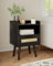 HEYZOEY Nachttisch Rattan, Drawer Dresser for Bedroom, Small Side Table with Drawer, Bedside Furniture, Night Stand, End Table with Gold Frame for Bedroom, Living Room