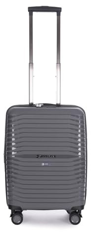 Stratic Bright+ Hartschalen-Koffer Trolley Handgepäck Koffer klein Reisekoffer, wasserabweisend, 4 Rollen, erweiterbar, TSA-Schloss (Größe S, Grey)