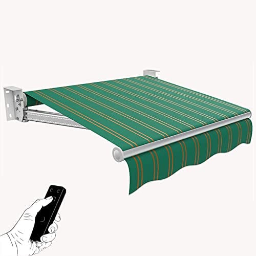 Patio Awning Electric Retractable Awning Sun Shade Awning Cover Outdoor Patio Canopy Pergola Deck Awnings w/Manual Crank Handle & Remote Control,2.5x2m (2.5x2m)