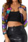 Allegra K Damen Pailletten Jacke Bolero Glitzernde Party Langarm Shrug Cardigan mit Offener Vorderseite Regenbogen XL