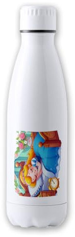 MERCHANDMANIA BIDON TÉRMICO AISLANTE 700 ML ACERO INOXIDABLE la bella durmiente cuento niños infantil dibujos tapon seguridad botella deportivo