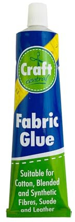 Fabric Glue for Clothes - Fabric Glue 50ml for DIY Crafts, Upholstery, Material, Textile, Felt and Badges - Suitable For Cotton, Blended and Synthetic Fiber, Suede and Leather
