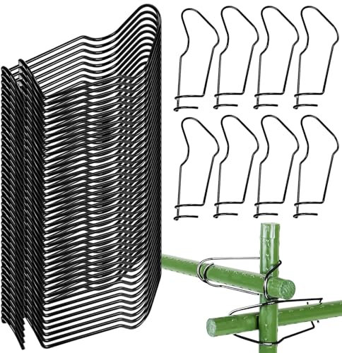 WDZGX Pflanzenspalier Verbindungsschnallen 50Stk 16mm Pflanzenverbindungsschnallen Pflanzenkäfig Verbinder Bambusklammern für Garten zum Bambusgitter Rankgerüst Selber Bauen Optimale Rankhilfe (16mm)