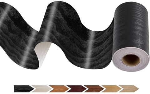 JUNART Nastro per riparazione venature del legno (10cm × 1000cm), nastro per riparazione impermeabile per tavoli, battiscopa, finestre e pavimenti con raschietto in plastica(legno nero)