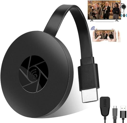 TLLTKOK Wireless HDMI Dongle, Wireless Display Dongle Adapter, 1080P Streaming Media Video Sound, Media Streaming Dongle Receiver for Phone/PC/Tablet to HD Display TV Projector