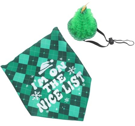 INOOMP 1satz Adorable Christmas Pet Hat Und Bandana Festliches Hunde-Outfit Mit Bequemer Passform Geeignet Für Weihnachtsdekoration Für Haustiere