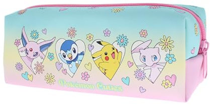 Blueprint Collections Trousse à crayons Pokémon | 20 x 6,5 x 8 cm | Motif Pikachu et Évoli | Fournitures scolaires mignonnes pour filles | Papeterie et cadeaux Pokémon, multicolore, Trousse classique