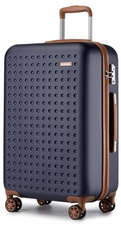 Kono Valise Moyenne 65cm, Valise Soute en ABS Valise Rigide 4 roulettes Valise de Voyage avec Serrure TSA, Marine