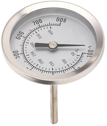 Termómetro de Horno Industrial, Termómetro de Doble Escala con Dial Grande 100 a 800 ℉ 50 a 400 ℃ Monitoreo para Parrillas de Horno y Barbacoa